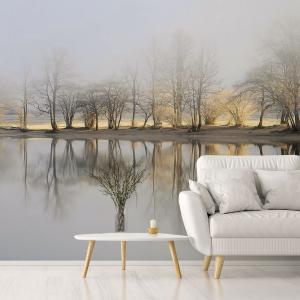 Papier peint panoramique lac au petit matin 364x270cm