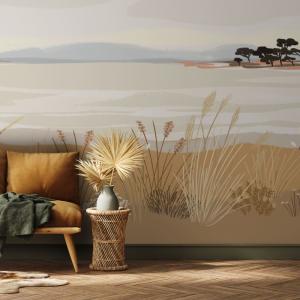 Papier peint panoramique les îles du golfe beige 300x250cm-…