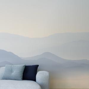 Papier peint panoramique misty mountains bleu 425x250cm-mad…