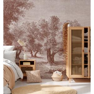 Papier peint panoramique motif imprimé Bordeaux 288x270cm