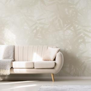 Papier peint panoramique ombres bambous - 340x250 - Vert