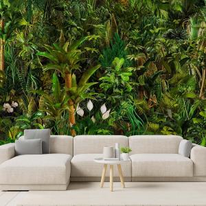 Papier peint panoramique palmiers vert 364x270cm