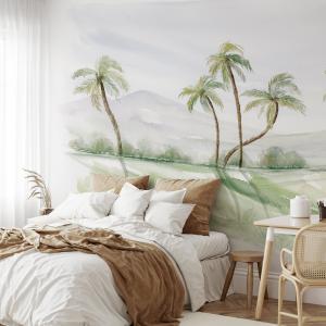 Papier peint panoramique paysage de palmiers couleurs 450x2…