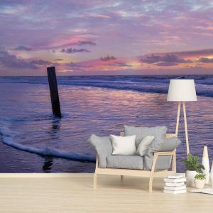 Papier peint panoramique plage et mer au sunset 364x270cm