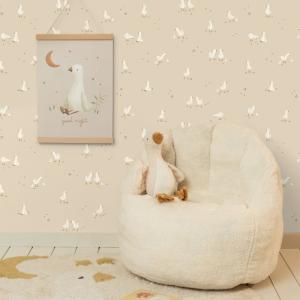Papier peint petite oie beige rosé 1000x53cm