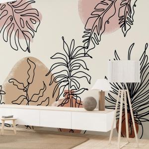 Papier peint plante et terre cuite 364x270 cm