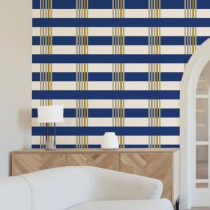 Papier peint raccordable - Bleu - intissé - 4 lés : 192x270…