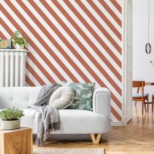 Papier peint raccordable - Rouge - intissé - 4 lés : 192x27…
