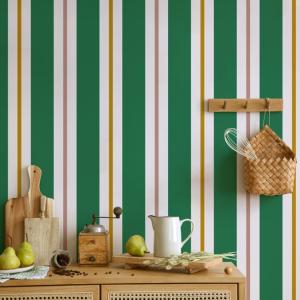 Papier peint raccordable - Vert - intissé - 4 lés : 192x270…