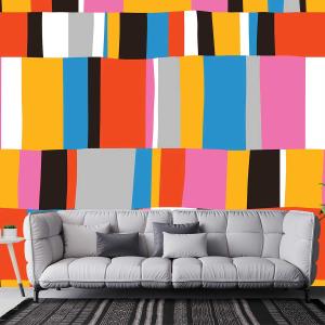 Papier peint rectangle multicolore 364x270cm
