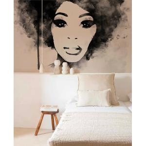 Papier peint visage afro haut de gamme 200g 250x300 cm 6 lé…