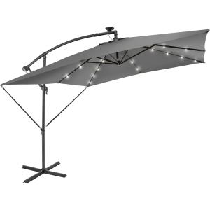 Parasol 2,5m x 2,5m éclairage LED solaire Mécanisme fluide…