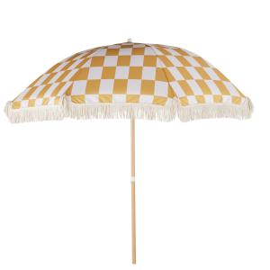 Parasol 2x2m en aluminium imitation bois et toile en polyes…