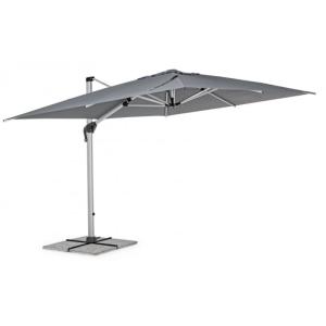 Parasol avec mât en aluminium anodisé et toile gris foncé 3…