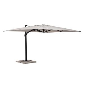 Parasol beige à bras en aluminium 3x4 m