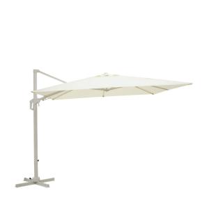 Parasol carré déporté en aluminium 3x3m	 - Beige