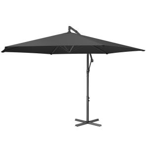 Parasol de 350 cm manivelle d'ouverture et de fermeture gri…
