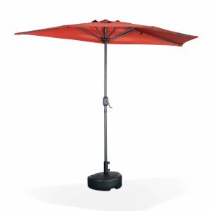 Parasol de balcon D250cm terracotta demi parasol