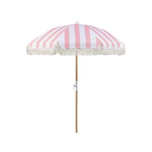 Parasol de jardin ⌀ 150 cm rose et blanc