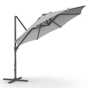 Parasol de jardin 300 cm Inclinaison fluide gris tourterelle