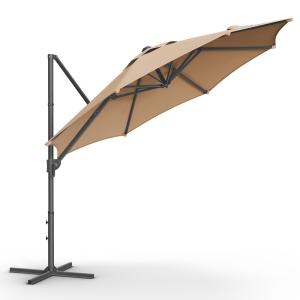 Parasol de jardin 300 cm inclinaison fluide pivotant à 360°…