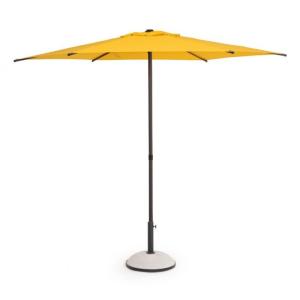 Parasol de jardin avec mât central en acier et toile jaune