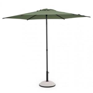 Parasol de jardin avec mât central en acier et toile verte