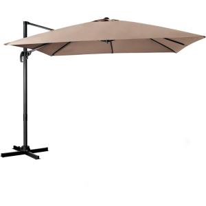 Parasol de jardin beige avec manivelle
