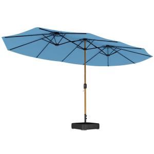 Parasol de jardin double manivelle base incluse polyester b…