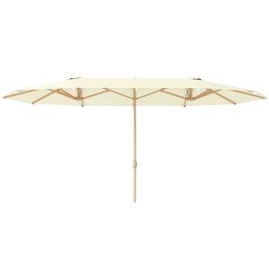 Parasol de jardin double polyester beige