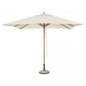 Parasol de jardin en aluminium avec effet bois et toile bei…