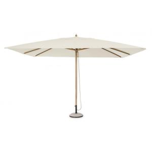 Parasol de jardin en aluminium avec effet bois, toile beige…