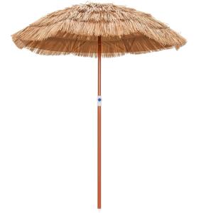 Parasol de jardin en paille PP diam 155 cm sans pied