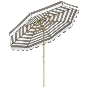 Parasol de jardin extérieur inclinable toile 180g/m² gris c…