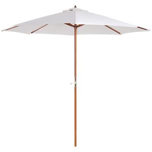Parasol de jardin extérieur manivelle bois beige