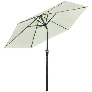 Parasol de jardin hexagonal inclinable métal polyester crèm…