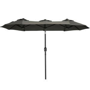 Parasol de jardin inclinable grande taille 2,85L m gris