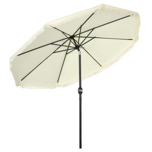Parasol de jardin inclinable polyester anti-uv crème