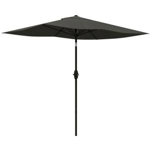 Parasol de jardin inclinable polyester gris foncé