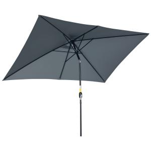 Parasol de jardin inclinable rectangulaire aluminium polyes…