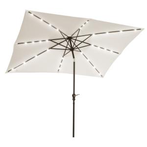 Parasol de jardin lumineux rectangulaire acier polyester cr…