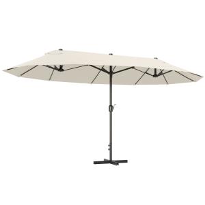 Parasol de jardin XXL à manivelle acier polyester haute den…