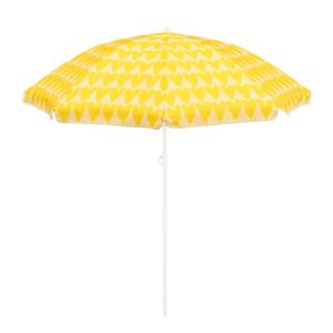 Parasol de plage avec des cœurs en polyester jaune D160