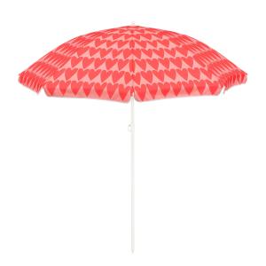 Parasol de plage avec des cœurs en polyester rose D160