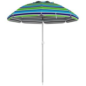 Parasol de plage hauteur réglable alu & polyester multicolo…