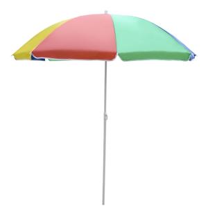 Parasol de plage inclinable métal polyester multicolore
