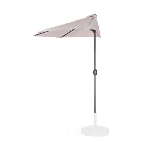 Parasol demi-lune en aluminium et polyester beige