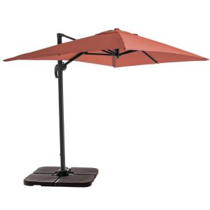 Parasol déporté 2x3 m et 4 dalles à remplir aluminium terra…
