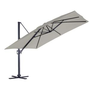 Parasol déporté 3 x 4 m avec cheminée polyester beige