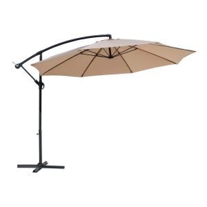 Parasol déporté 3x3 m en acier et polyester beige